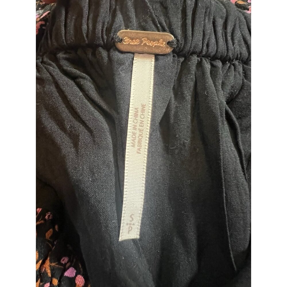 Free People Women's Florence Tie Floral Mini Dress Size Small Boat Neck - Picture 10 of 14